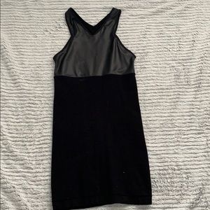 Bebe LBD top part faux leather